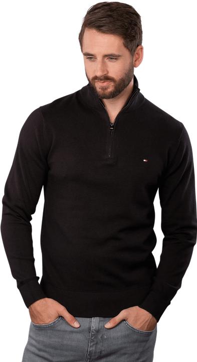 Immagine prodotto Tommy Hilfiger Pima CTN Cashmere Pullover Zip Mock Black (S)