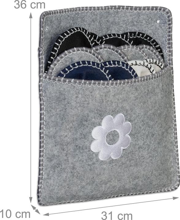 Productafbeelding Relaxdays 6 Paar Gästehausschuhe aus Filz (37, 39, 40, 45)