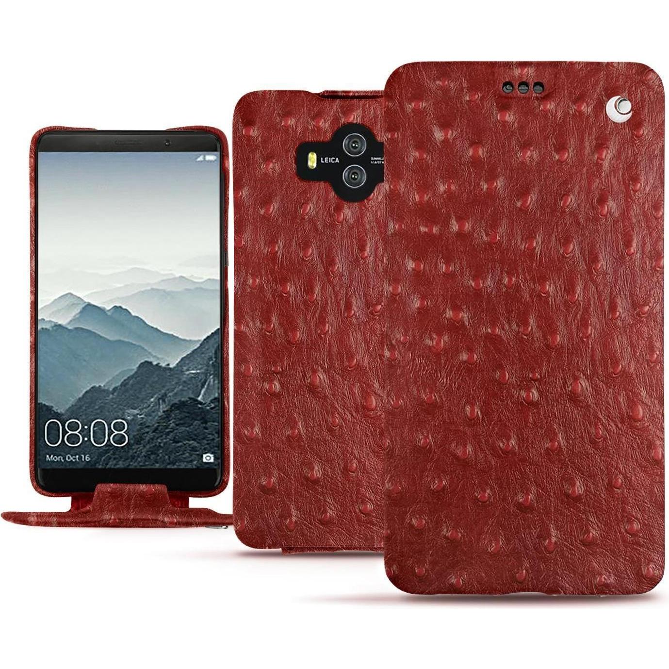 Noreve Lederschutzhülle vertikal (Huawei Mate 10), Smartphone Hülle, Rot