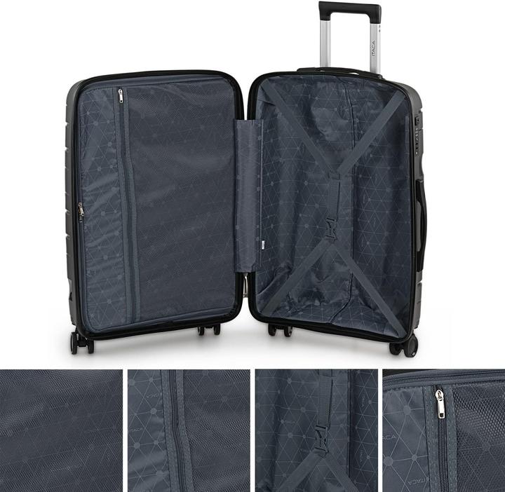 Actual product image Itaca Lightweight Polypropylene Hard Shell Suitcase with 4 Wheels and Number Lock (77 l)