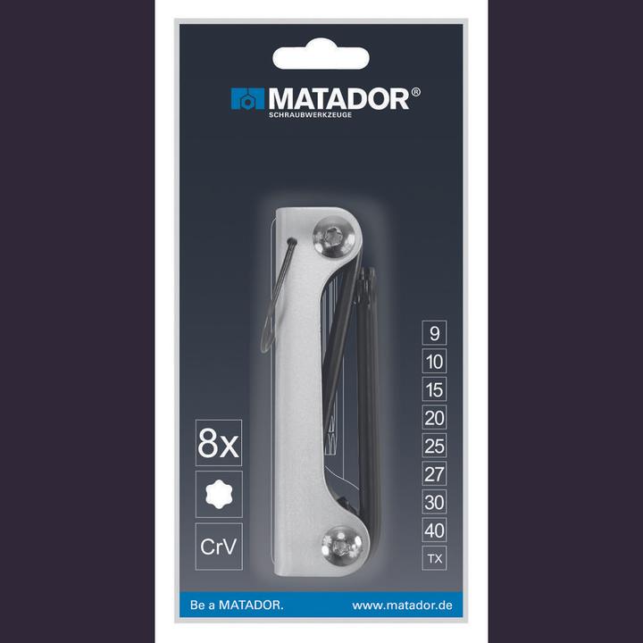 Produktbild Matador Winkelschraubendreher Satz TORX® im Metallhalter T9 - T40