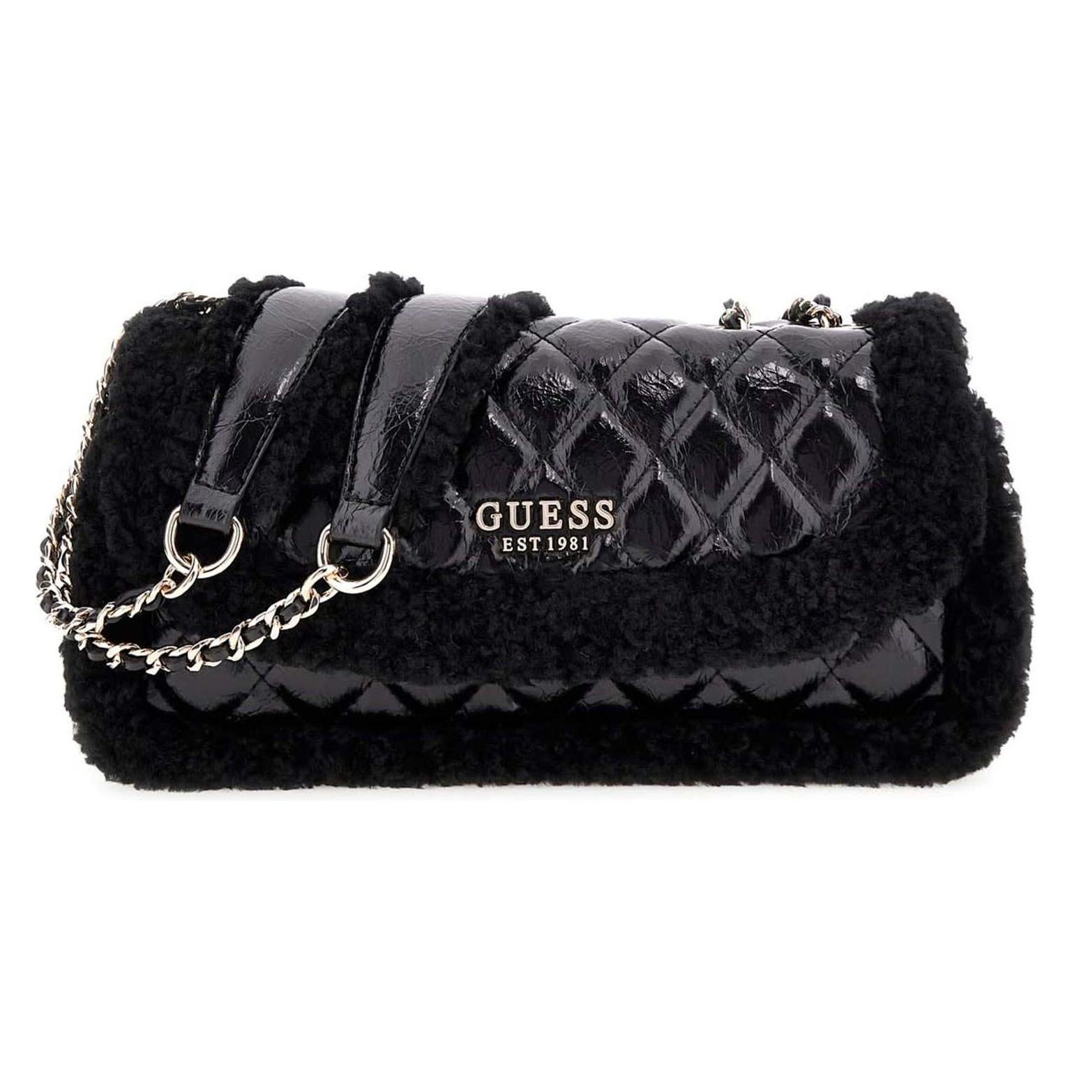 Guess, Damen, Handtasche, Cristi Convertible Crossbody Flap Bag, Schwarz