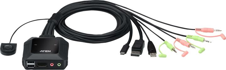 Aten CS52DP Commutateur KVM 2 ports USB-C-Câble DisplayPort