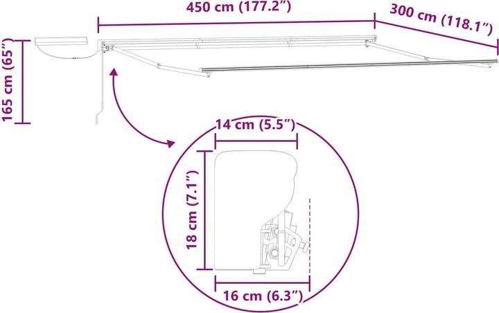 Produktbild vidaXL Elektrische ausziehbare Markise (2.95 m)