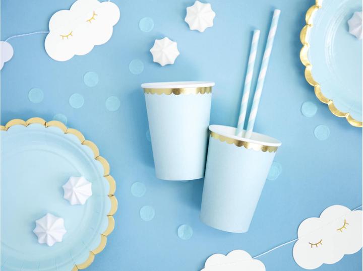 Produktbild Partydeco Gestreifte Strohhalme Babyblau (10 x)
