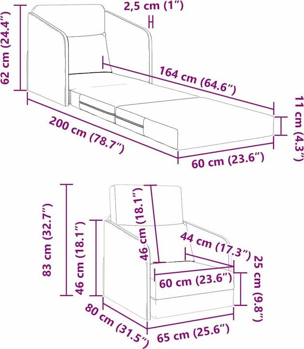 Actual product image vidaXL Schlafsofa