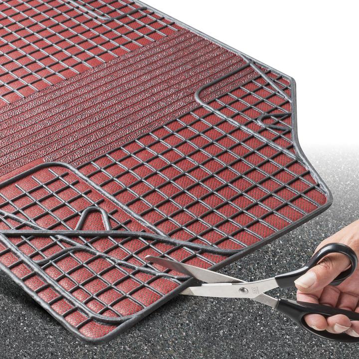 Actual product image Walser Universal rubber car mat set, 4-piece car mats, can be cut to size, anti-slip (2 front mats + 2 rear mats)