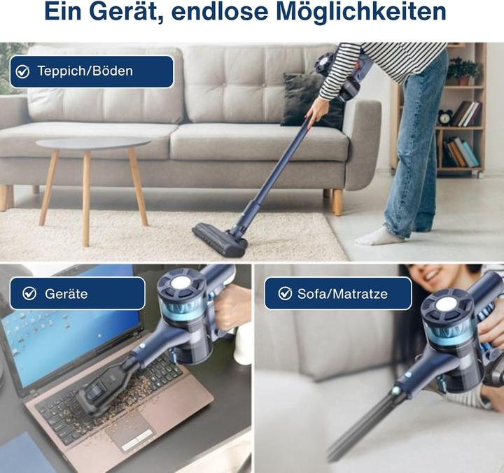 Produktbild Samako Kabelloser Akku-Stielstaubsauger 200W 22 kPa