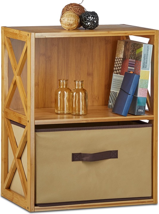 Actual product image Relaxdays Bamboo shelf basket