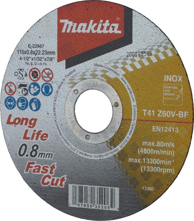 Image du produit Makita Trennscheibe 115x0,8 mm INOX - E-22947