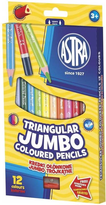 Actual product image Astra Jumbo triangular pencils 12 colours (12x)