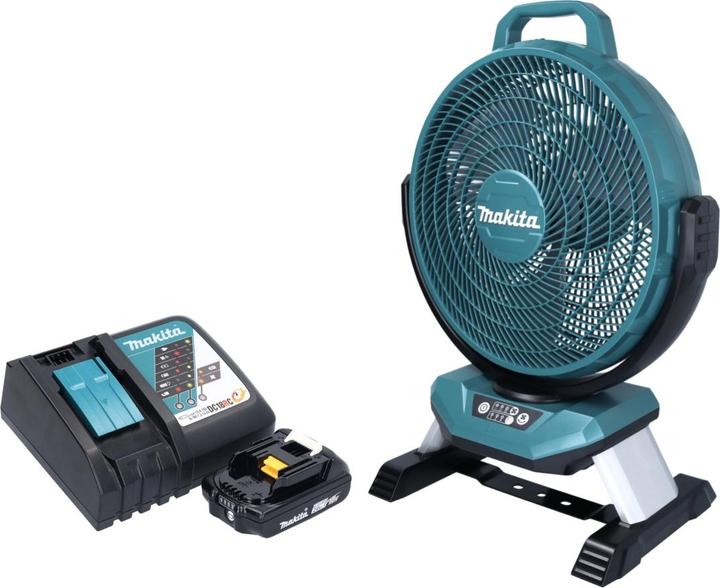 Actual product image Makita DCF 301 RA1 Battery Fan Fan 18 V 33 cm + 1x Battery 2.0 Ah + Charger