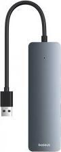 Produktbild Baseus 4in1 Hub UltraJoy Lite USB-A to USB 3.0 15cm (grey) (USB-A, 4 Ports)
