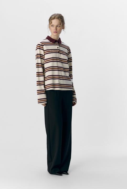 Image du produit Object Gestreiftes Langarm-Poloshirt (M)