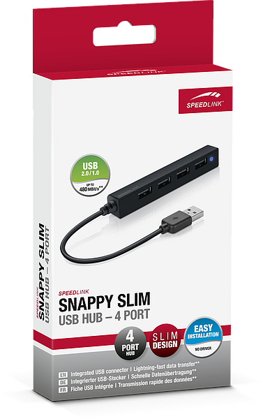 Actual product image Speedlink Snappy Slim (USB-A, 4 Ports)