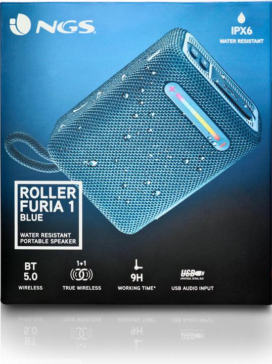 Actual product image NGS Enceinte Nomade Bluetooth Roller Furia 1 (Bleu) (9 h)