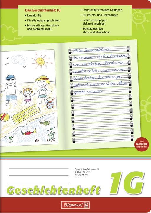 Productafbeelding Storybook gelijnd 1G gelinieerd DIN A4 zonder marge, 16 vel (A4, Rijen)