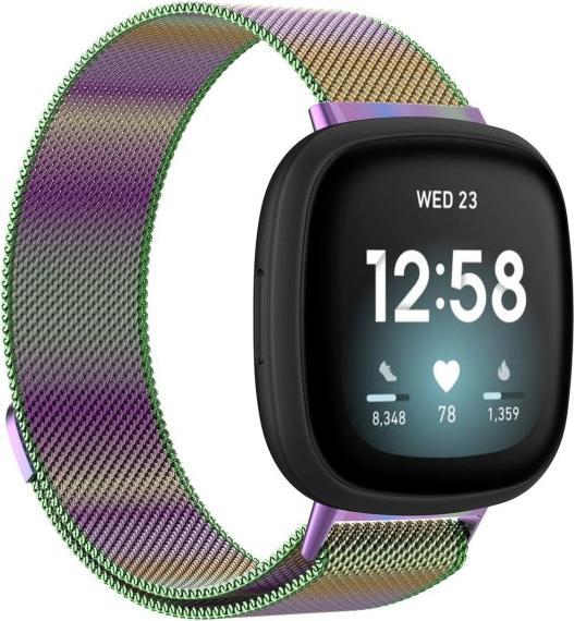 Cover-Discount Fitbit Versa / Sense - Milanese bracelet multicolour (Stainless steel, Versa 3, Sense)