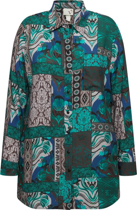 Immagine prodotto Ulla Popken Camicia con design in stile country, collo da camicia e maniche lunghe (50, 52)