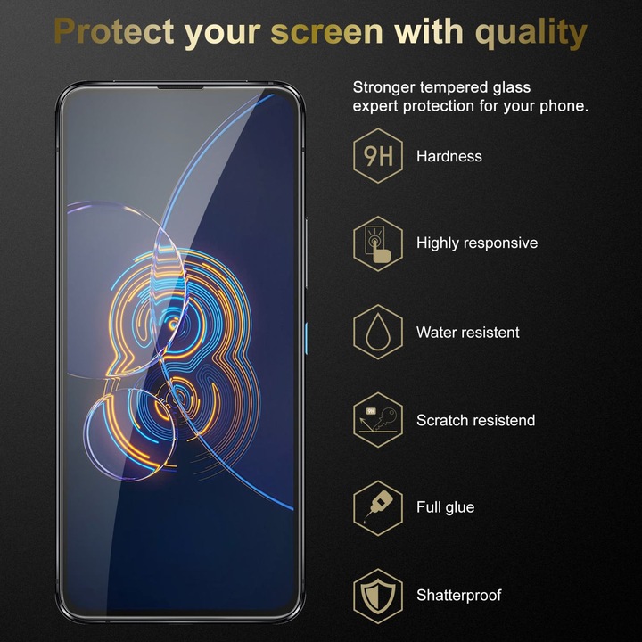 Actual product image Cadorabo Display protection glass (3 Piece, Asus Zenfone 8 Flip)