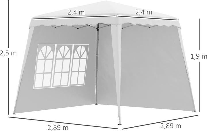 Actual product image Outsunny Pavilion with 2 side walls and individual height adjustment (240 cm, 240 cm)