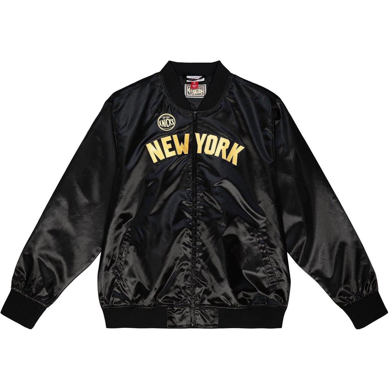 Mitchell & Ness, Damen, Jacke, M&N Big Face 4.0 Satin Jacke - NBA New York Knicks - XL (XL), Schwarz, XL