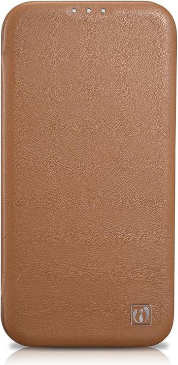 Actual product image iCarer CE Premium Leather Folio Case iPhone 14 Plus Magnetic Flip Leather Folio Case MagSafe Brown ( (Apple iPhone 14 Plus)