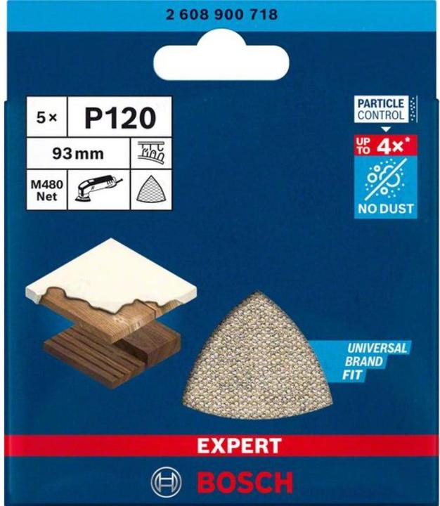 Actual product image Bosch Professional Zubehör EXPERT M480 Sanding net for delta sander, 93 mm, G 120, 5-pcs. (120)