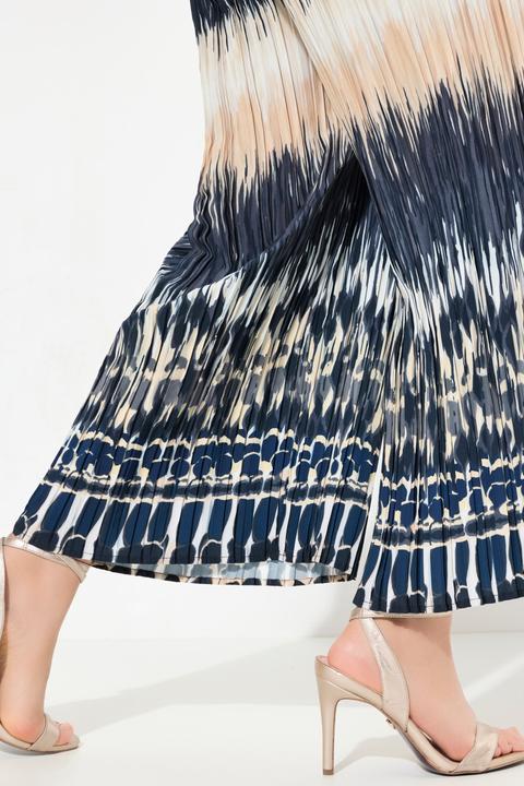 Actual product image Miamoda Knee-Length Elastic Waist Batik Stripe Crash Culottes (54)