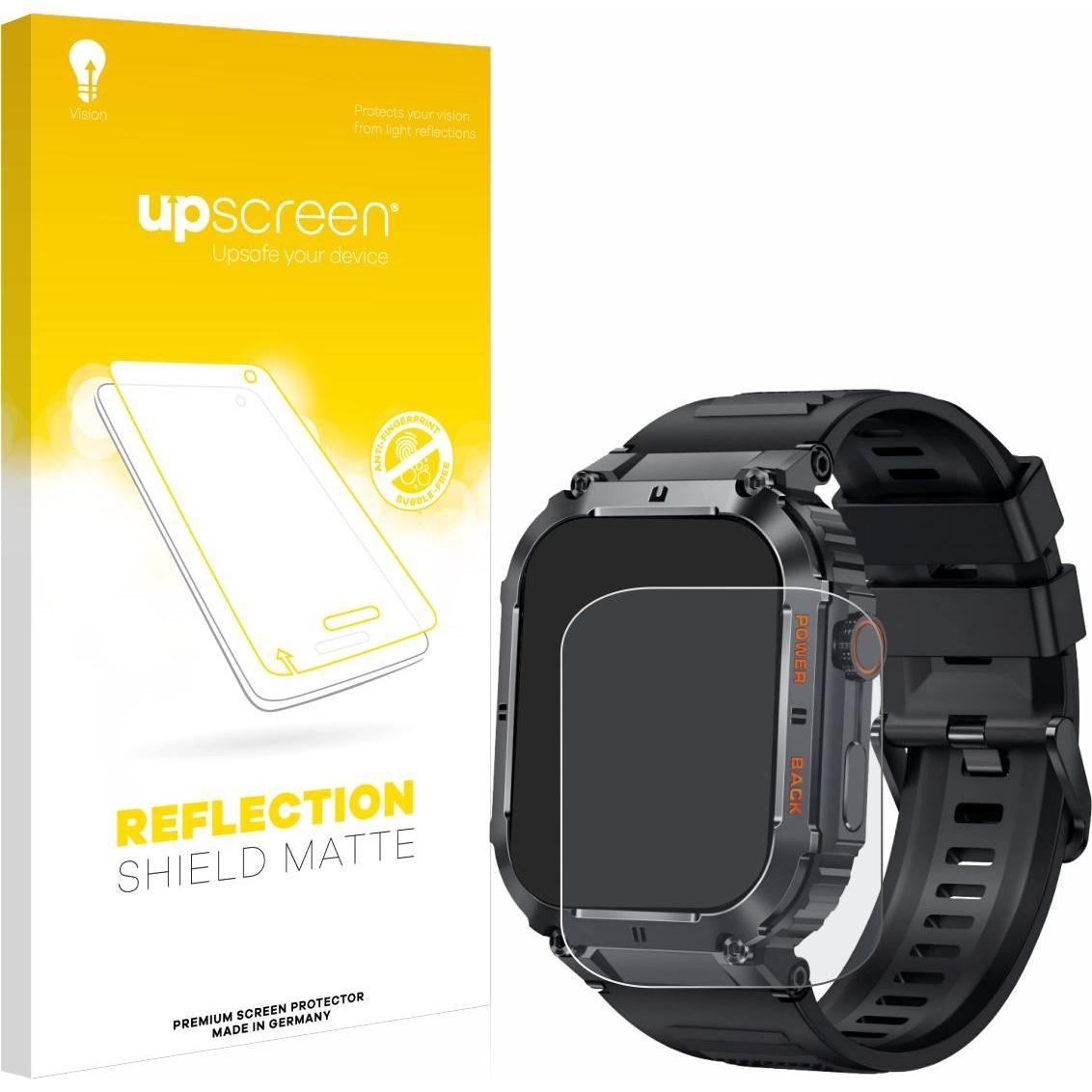 upscreen Schutzfolie Displayschutz Displayschutzfolie Folie Matt Entspiegelungsfolie, Smartwatch Schutzfolie, Grau