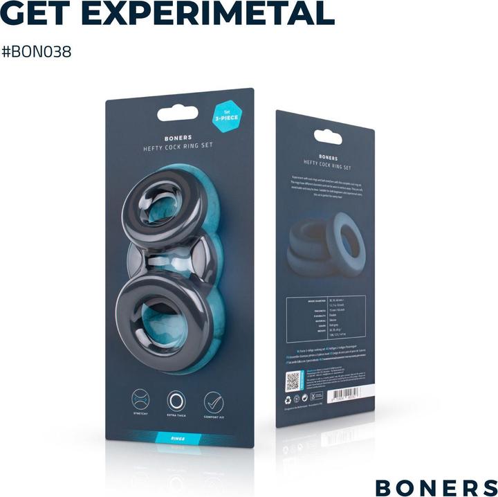Immagine prodotto Boners Set di anelli per pene grandi (4 cm)