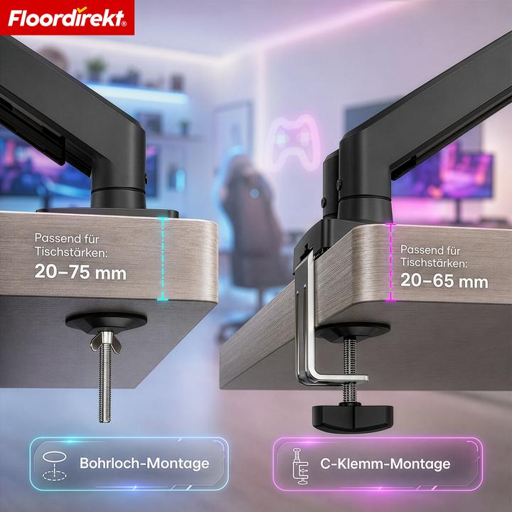 Produktbild Floordirekt Gasdruckfeder Monitorarm (Tisch, 32", 10 kg)