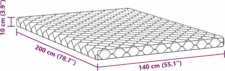Actual product image vidaXL Schaumstoffmatratze (Foam core, 140 x 200 cm)