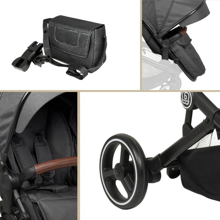 Produktbild BabyGo Geschwisterwagen Twinner Grey
