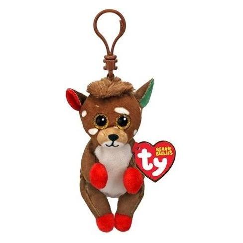 Ty, Sleutelhanger, Beanie Bellies Juno – Schlüsselanhänger Mit Braunem Rentier, 8, 5 Cm, Bruin