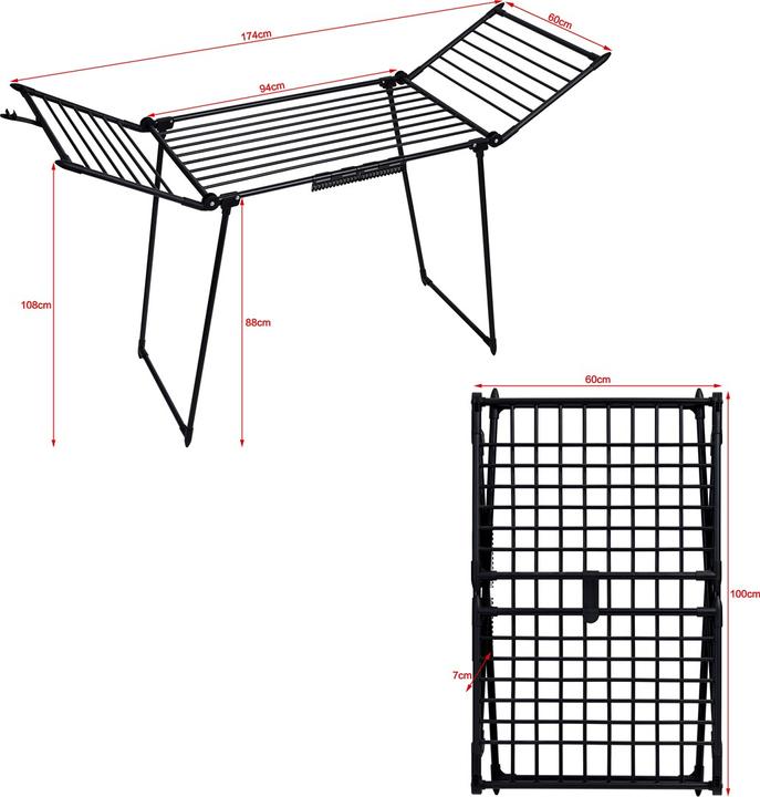 Actual product image Promis AMALFI foldable clothes horse black