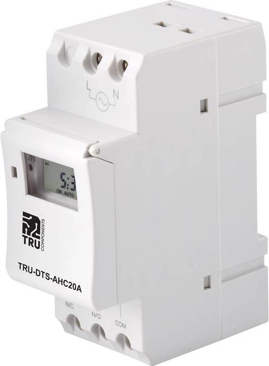 Image du produit Tru Components Tension de service : 230 V/AC TRU-DTS-AHC20A 1 inverseur 20 A 250 V/AC Programme hebdomadaire