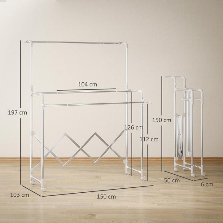 Produktbild Homcom Wäscheständer Edelstahl (1.50 m)