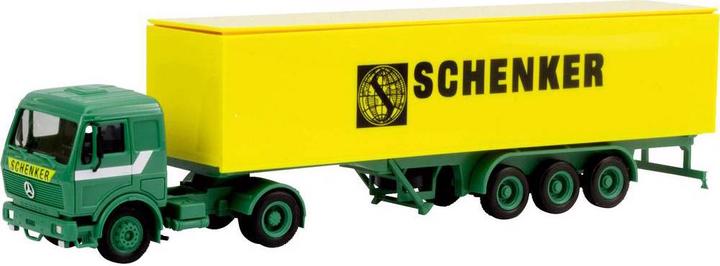 Actual product image Herpa H0 Mercedes Benz S box semitrailer truck "Schenker
