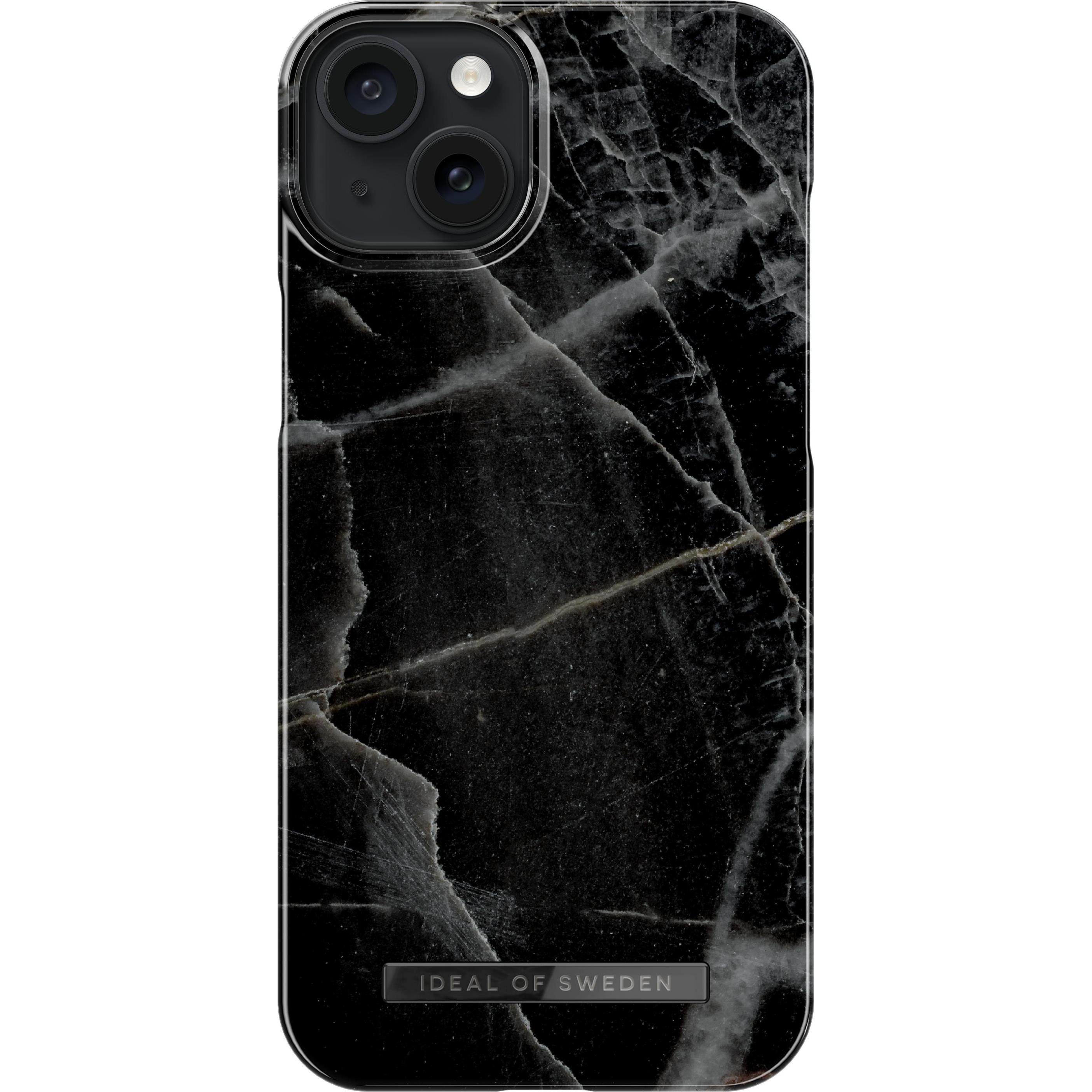 iDeal Of Sweden Designer Hard-Cover Black Thunder Marble (Apple iPhone 15 Plus), Smartphone Hülle, Schwarz