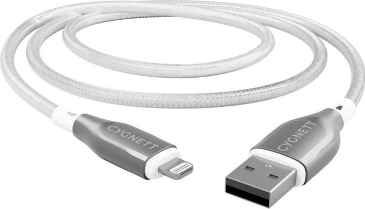 Productafbeelding Cygnett Gepantserde Lightning-naar-USB-A-kabel, wit, 2 m (2 m, USB 2.0, 12 W)