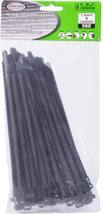 Actual product image ProPlus Detachable cable ties 7.6 x 200 mm 50 pieces black (Plastic cable ties, 200 mm, 50 pcs.)