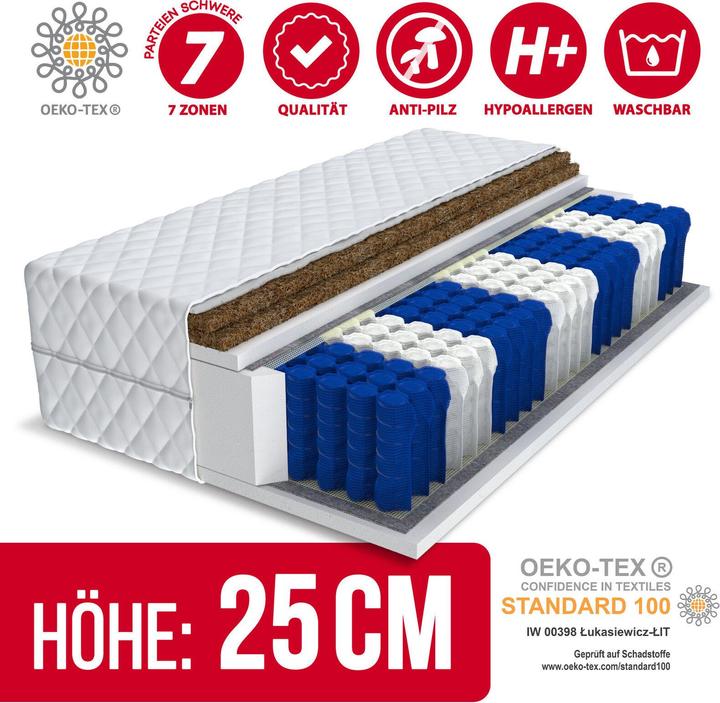 Image du produit Avetoe Matratze 160x200 HOME MAX DUO 7 Zonen (160 x 200 cm, Noyau de printemps)