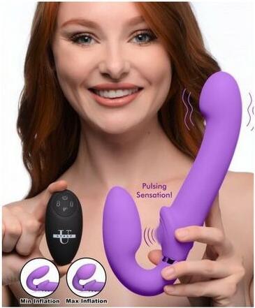 Produktbild XR Brands GPulse Vibrierender halterloser Strapon Lila