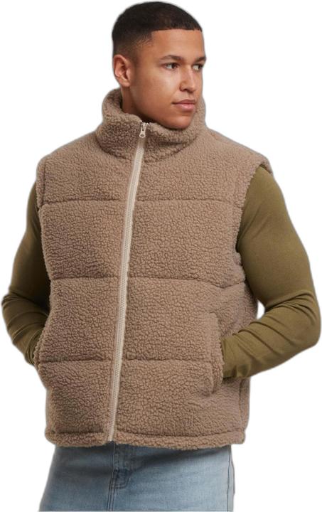 Actual product image Urban Classics Basic Teddy Puffer Vest darktaupe XL (XL)