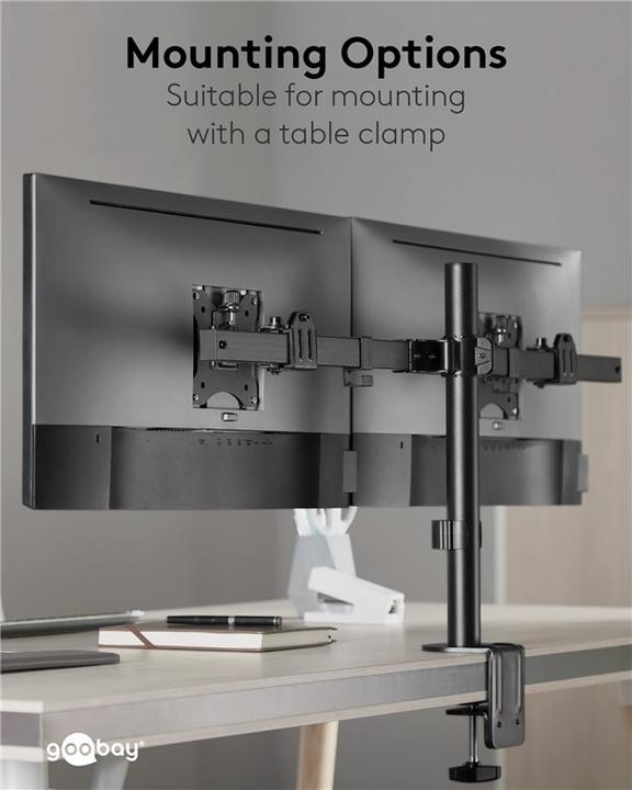 Actual product image Goobay Doppel-Monitorhalterung (Table, 32", 9 kg)