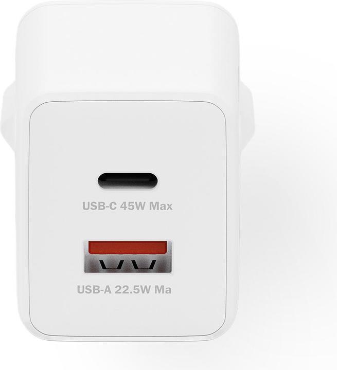 Productafbeelding Digitus USB GaN Charger 45W, 1x USB-C, 1x USB-A (45 W, 2 ports)