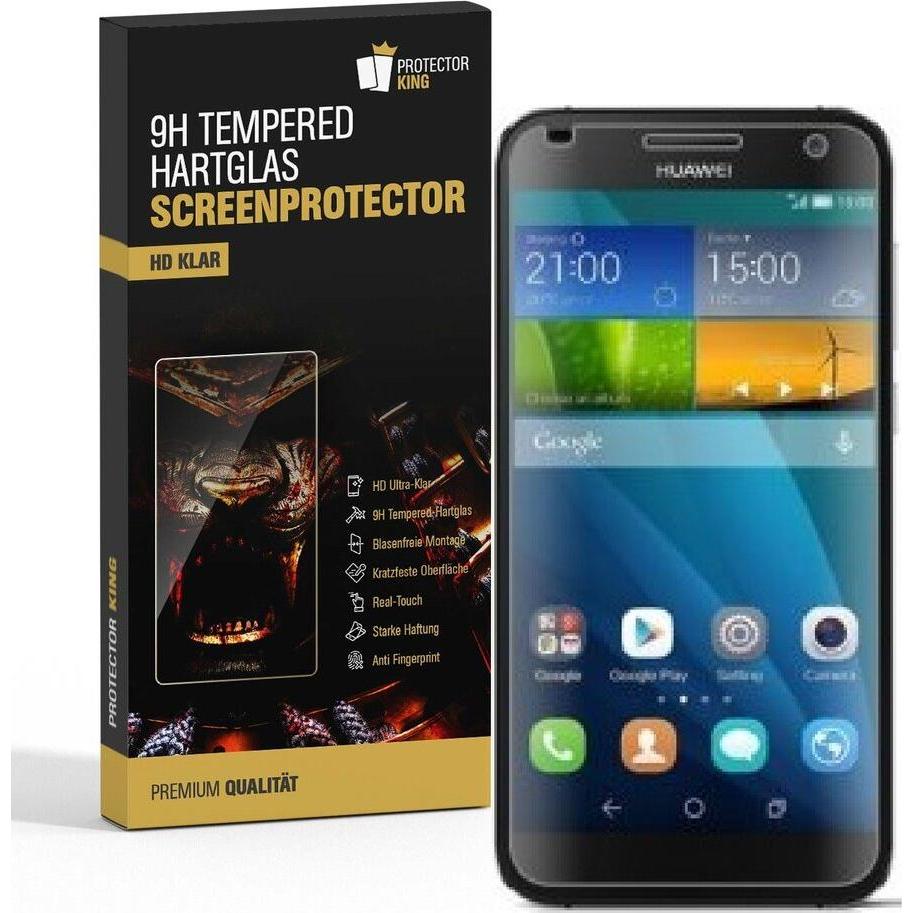 Protectorking 1x echtes Tempered 9H Panzerhartglas 3D KLAR (1 Stück, Huawei G7 Plus), Smartphone Schutzfolie