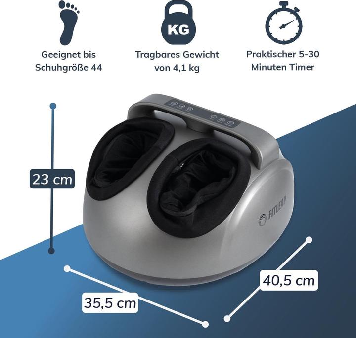 Image du produit Fitleap Fussmassagegerät 9 Intensitäten, 5 Programme, bis Gr. 44, inkl. Fernbedienung, Wärmefunktion