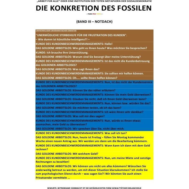 Die Konkretion Des Fossilen / Die Konkretion Des Fossilen - 'Arbeit Für Alle' Oder Eine Institution, Schulbücher von Soz...